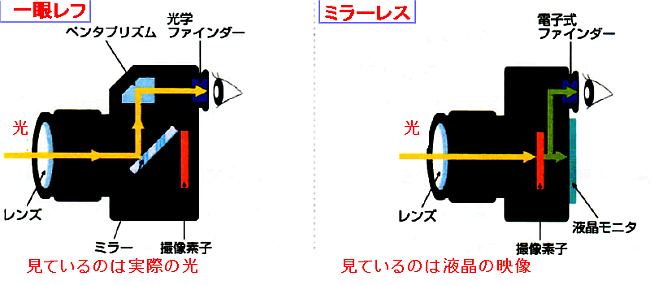 一眼レフとミラーレスの構造